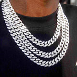 13mm Cuban Link Chain For Men Iced Out Bling Cuban Chain Rhinestone
