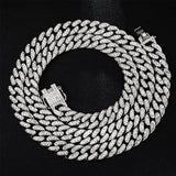 13mm Cuban Link Chain For Men Iced Out Bling Cuban Chain Rhinestone