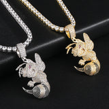 Hip Hop Bee Pendant Necklace Iced Out Bling Jewelry