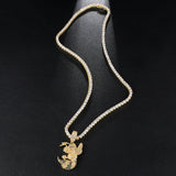 Hip Hop Bee Pendant Necklace Iced Out Bling Jewelry