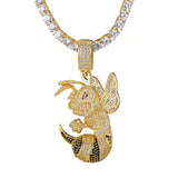 Hip Hop Bee Pendant Necklace Iced Out Bling Jewelry
