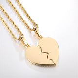 Heart Shaped Photo Pendant Necklace With Cubic Zircon Memorial Jewelry