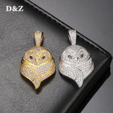 Owl Head Pendant Iced Out Cubic Zircon in Men's Jewelry