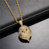Owl Head Pendant Iced Out Cubic Zircon in Men's Jewelry