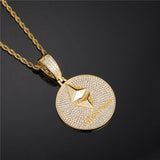 Ethereum Pendant Iced Out AAA+ CZ Stones Solid Back