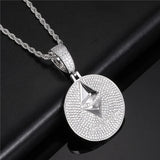 Ethereum Pendant Iced Out AAA+ CZ Stones Solid Back