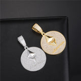 Ethereum Pendant Iced Out AAA+ CZ Stones Solid Back