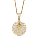 Ethereum Pendant Iced Out AAA+ CZ Stones Solid Back