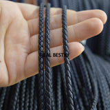 5m Leather Braided Cord Rope Jewelry Making 4mm