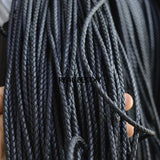 5m Leather Braided Cord Rope Jewelry Making 4mm