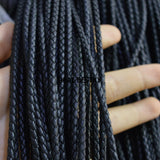 5m Leather Braided Cord Rope Jewelry Making 4mm