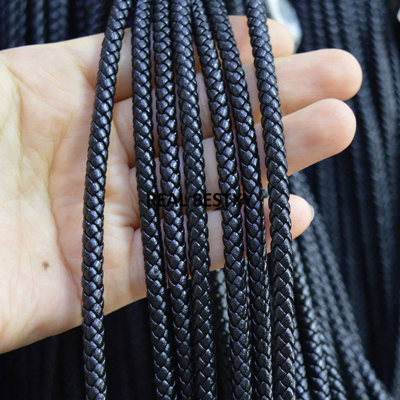5m/lot 5mm Leather Beading Bracelet Jewelry String Cord