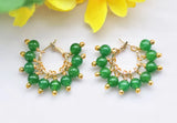 6mm Amethyst Turquoise Jade Coral Gem-Stone Dangle Earring