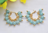 6mm Amethyst Turquoise Jade Coral Gem-Stone Dangle Earring