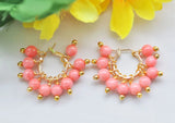 6mm Amethyst Turquoise Jade Coral Gem-Stone Dangle Earring