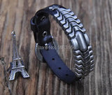 Leather Bracelet Wristband with Studs Cuff for Men
