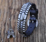 Leather Bracelet Wristband with Studs Cuff for Men