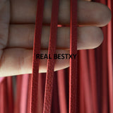 5m/lot Red Flat Square Leather Rope Natural Cord For DIY Men Bracelet