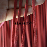 5m/lot Red Flat Square Leather Rope Natural Cord For DIY Men Bracelet