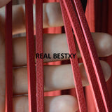 5m/lot Red Flat Square Leather Rope Natural Cord For DIY Men Bracelet