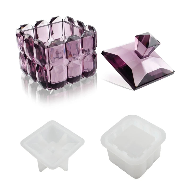 DIY Epoxy Crystal Birthday Drill Cube Jar Storage Box Molds
