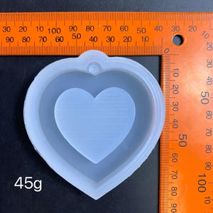 Resin Shaker Mold Quicksand Heart Epoxy Silicone Pendant Mold