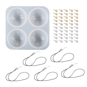 Semi Sphere Silicone Mold Gem Pendant Resin Casting Mold Epoxy Moulds