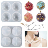 Semi Sphere Silicone Mold Gem Pendant Resin Casting Mold Epoxy Moulds