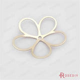10pcs 21mm High Champagne Brass Plum Flower Charms Pendants DIY