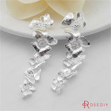 4pc 56mm High Champagne Plated Brass Flower Charms Pendants DIY