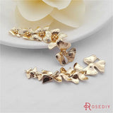 4pc 56mm High Champagne Plated Brass Flower Charms Pendants DIY