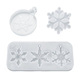 D7WB 3 Pcs Snowflake Silicone Molds Pendant Xmas Tree Decor Jewelry