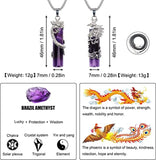 Crystal Dragon Phoenix Couples Necklace Set
