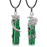 Crystal Dragon Phoenix Couples Necklace Set