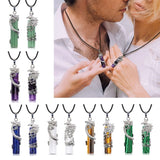 Crystal Dragon Phoenix Couples Necklace Set