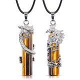 Crystal Dragon Phoenix Couples Necklace Set