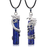 Crystal Dragon Phoenix Couples Necklace Set