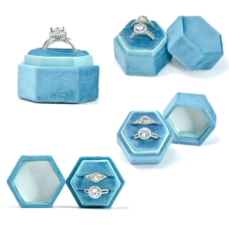 Vintage Double Ring with Detachable Lid - Engagement Wedding Ceremony