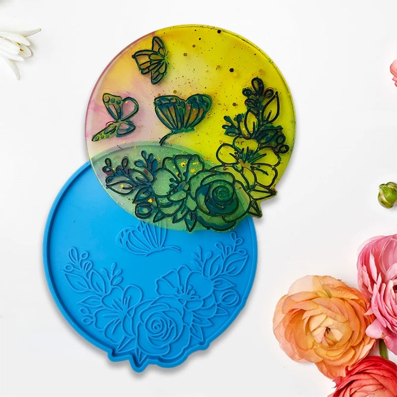 D7WB Silicone Mold for Resin Casting Butterfly Tray DIY