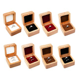 D7WB Walnut Ring Box Wooden Jewelry Organizer for Proposal Wedding