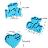 DAD MOM Heart Shape Keychain Resin Casting Silicone Mold