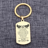 DAD Memorial Keychain Gift - Stainless Steel Bag Charm Keytag