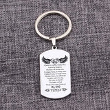 DAD Memorial Keychain Gift - Stainless Steel Bag Charm Keytag