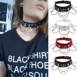 DAILOU PU Leather Choker Female Collar Women Goth Punk Chain Harajuku Necklace