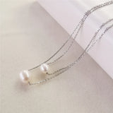 Natural Freshwater Pearl Necklace Silver 925 Jewelry for Women