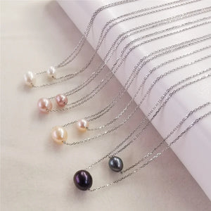 Natural Freshwater Pearl Necklace Silver 925 Jewelry for Women