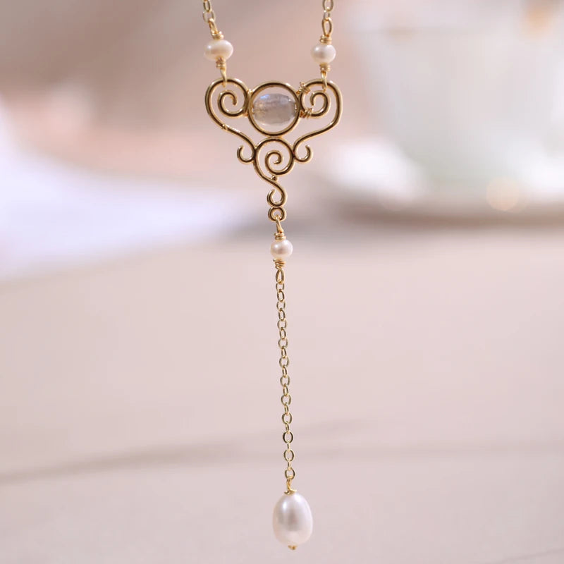 Freshwater Pearl Pendant Copper Plated Wishful Pendant