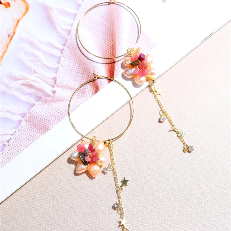 6-7mm Pearl Earrings Tourmaline Pearl Earrings For Women