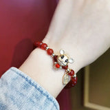 Red Agate Mouse Style Bracelet for Women