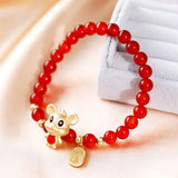 Red Agate Mouse Style Bracelet for Women